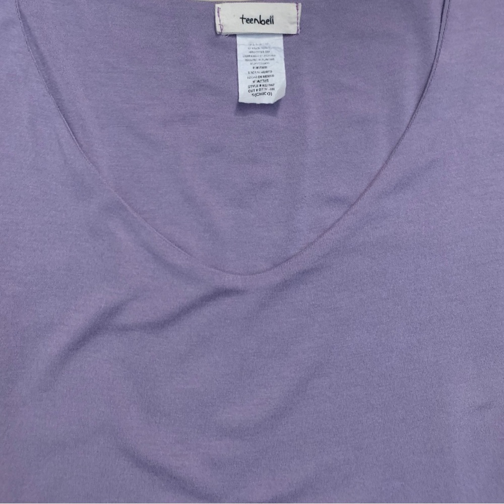 Set of 2 Bodysuit Short Sleeves Size Small Stretch Purple Tan Beige - Picture 10 of 16